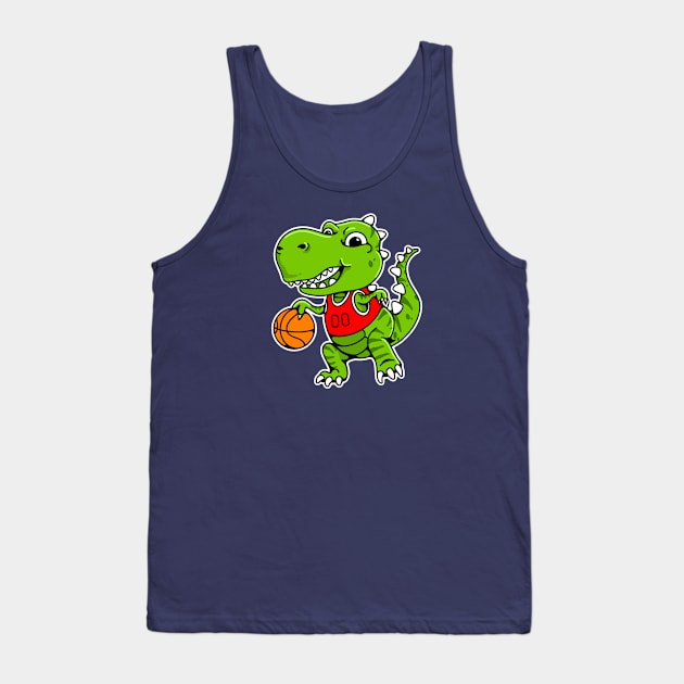 Basketball T Rex Tank Top by Nifty Studio